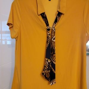 XL Atelier gold shirt shirt with tie